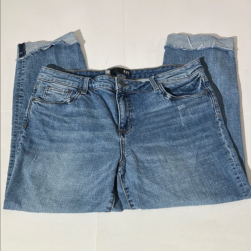 Kut from the Kloth Catherine High Rise Boyfriend Womens Blue Jeans 14 light wash
